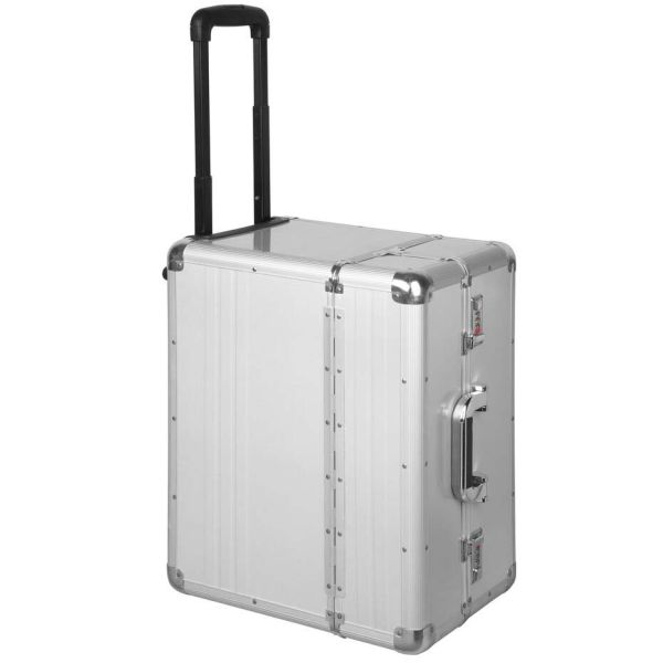 Aluminum Hairdresser Tool Box , Barber Tool Box On Wheel With Sturdy Metal Handle