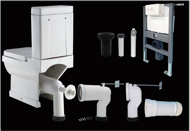 Black Plastic Belt Rubber Toilet Water Tank Discharge Elbow Pipe Sealing Drainage Pipe