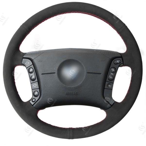 ONE Car ONE Template Black Suede Steering Wheel Wrap for BMW E46 318i 325i E39 E53 X5