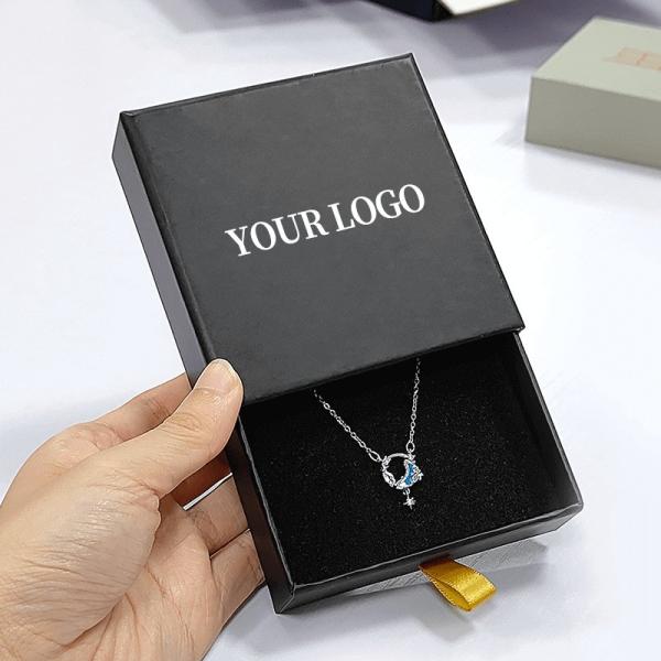 Encomendas personalizadas Folha de ouro espuma inserir estilo slide Caixa preta de jóias caixas para vela