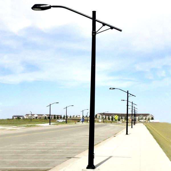 Tubular Swaged Tapered Street Light Pole 6-18m Galvanized Steel Special Design