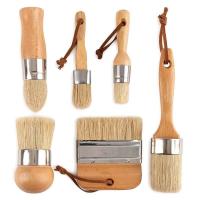 Escova natural da cera da cerda do grupo de escova 6pcs da pintura do giz do diâmetro 50mm 100%