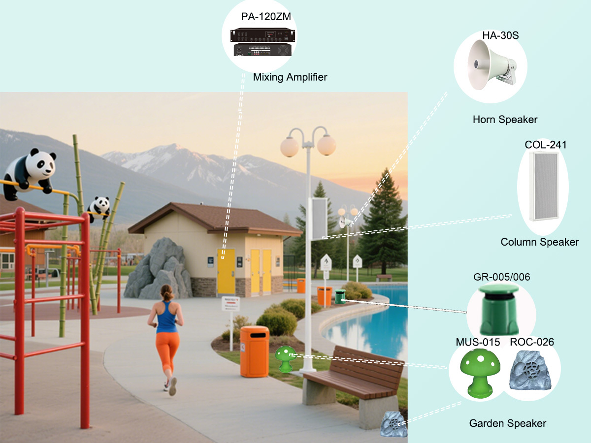 100V Outdoor Bluetooth Garden Speakers 6 Inch Coaxial Speaker IP66