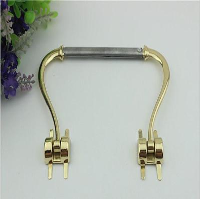 2018 Latest models design light gold 100 mm length leather metal handle for clutch bag