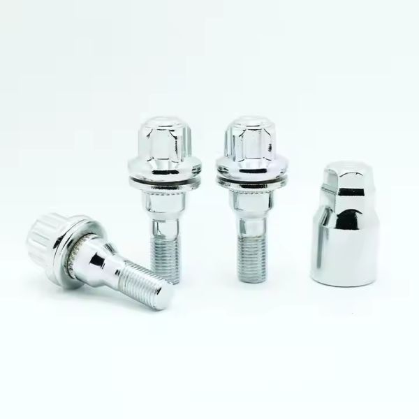 Nuts de rodillo de aluminio plateado con toma de corriente de rodillos de carreras 10.9 grado