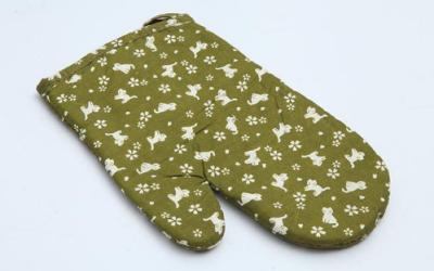 Cotton Heat Resistant Oven Mitts Customized Patterns  For Microwave Oven