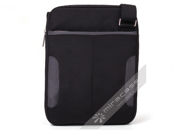 Black Nylon 11” Mens Laptop Messenger Bag for New iPad & Other Tablet & Netbook