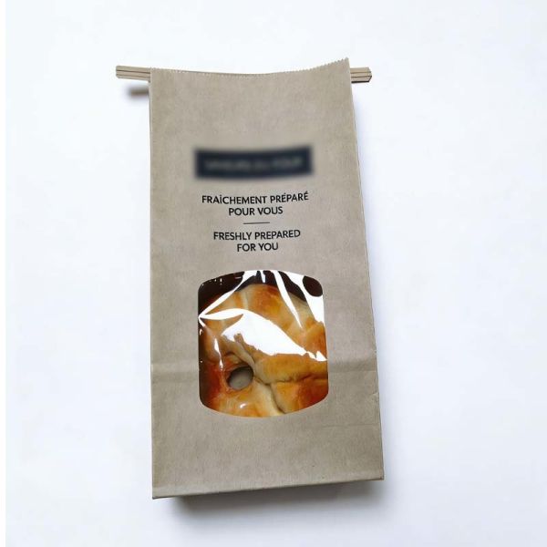 Brown Kraft Paper Window Bags Recyclable Window Tin Tie Bags Customized