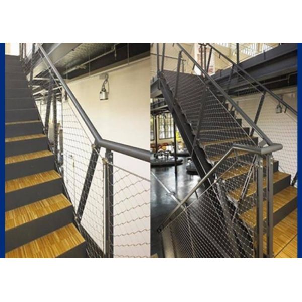 SS304 2mm Stainless Steel Rope Mesh Supplier For Staircase Protection Fencing