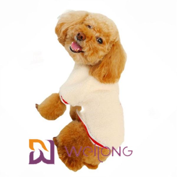 Rib Knit Short Sleeve Pet T Shirt Keep Warm Soft Sherpa T Shirt For Dog