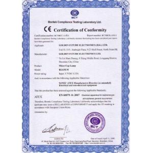 Golden Future Enterprise HK Ltd Certifications