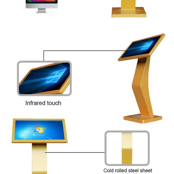 Personalizado 21,5 polegadas toda em um jogador largo do anúncio de Shell Lcd do ouro do tela táctil do PC