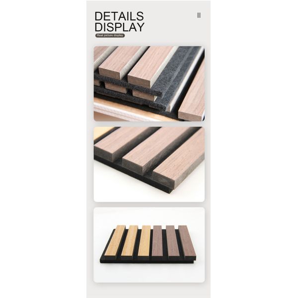 Custom Acoustic Wood Panel Wall 1220x2440mm Black MDF Polyester