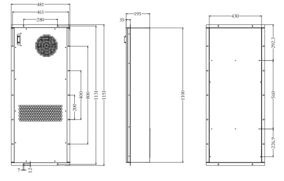 NEMA Electrical Panel Cabinet Heat Exchanger IP55 With DC Power
