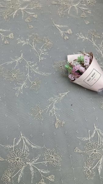 Mesh Tulle Lace With Raised Embroidery Feather Light Luxury Fabric For Ethereal Red Carpet Dresses