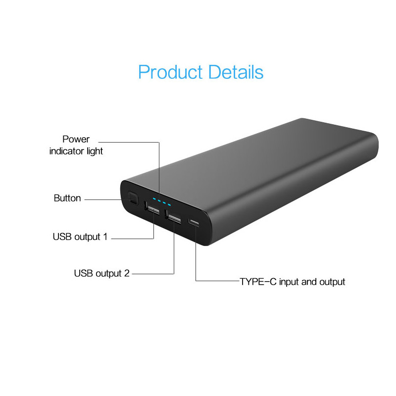 QC3.0 тип банка поручая силы c 26800mah заряжатель PD беспроводного быстрый