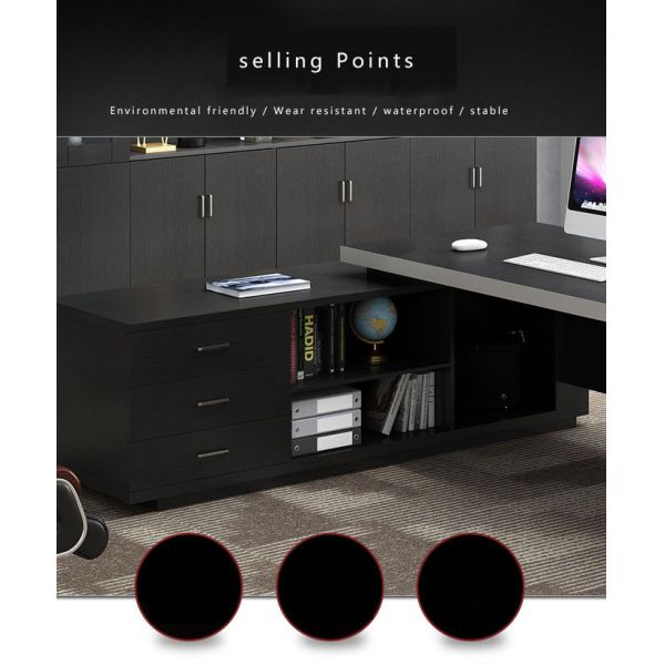 Black Commercial Office Furniture , Office Desk Furniture Multi Functional Modular