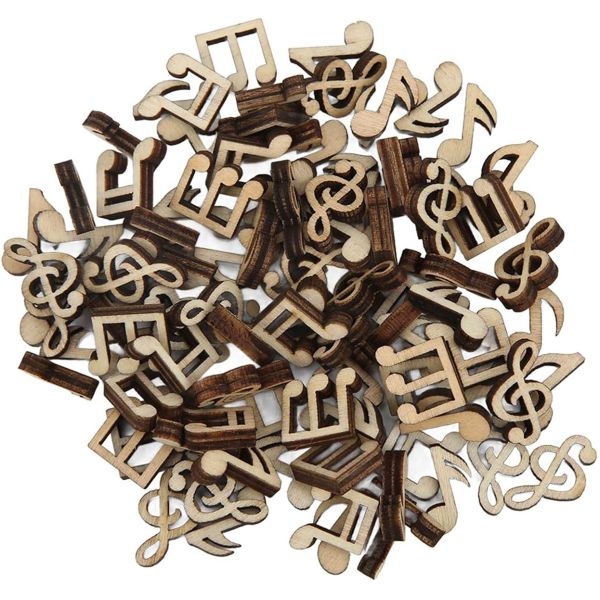 Note de musique en bois Note décorative mixte Des tranches de bois pour le concert Mariage Fête de Noël Décorations pour la maison