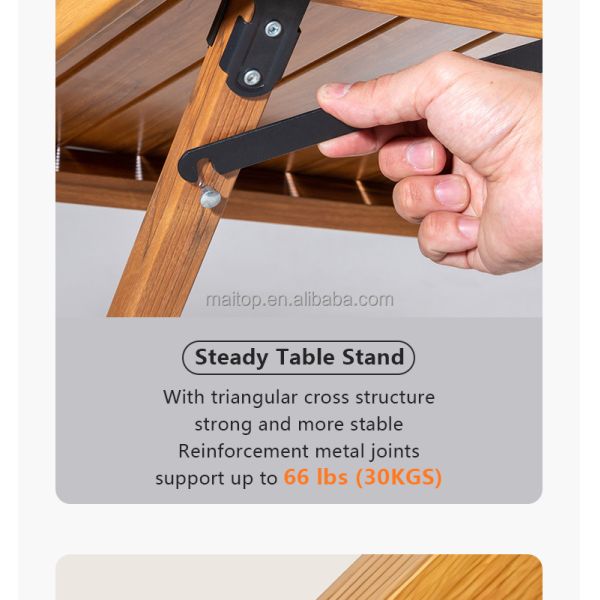 Lightweight Aluminum Folding Camping Table 120cm 30kg Load