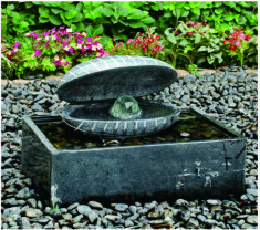 Artistic Cast Stone Garden Fountains Polished Surface With Three Crystal Glass Balls