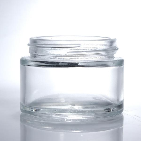 Luxury Glass Cream Jars Transparent Round With Lid Skincare Face Cream Cosmetic Packaging