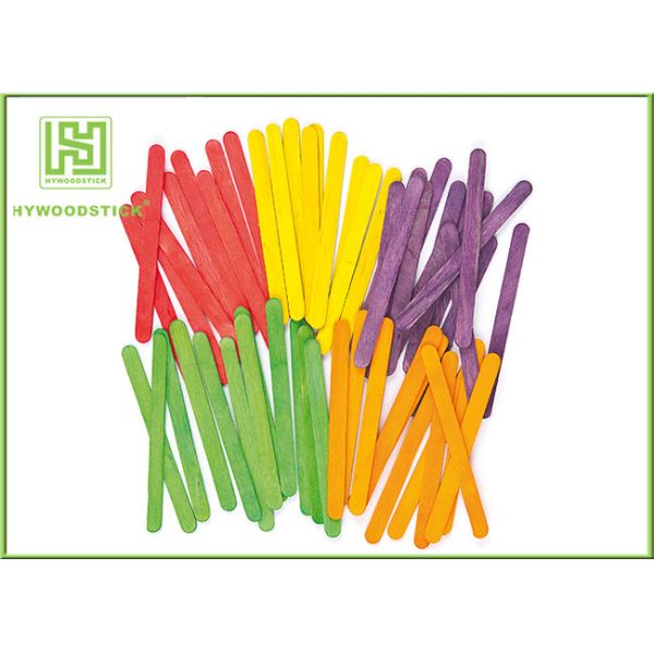 Straight Wooden Craft Sticks For Kindergarten Biodegradable 50pcs / Bag