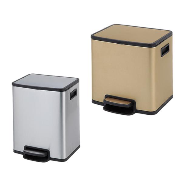 Commercial Large Covered Kitchen Waste Sorting Stainless Steel Treadle Dry and Wet Separation Stainless Steel Trash Can