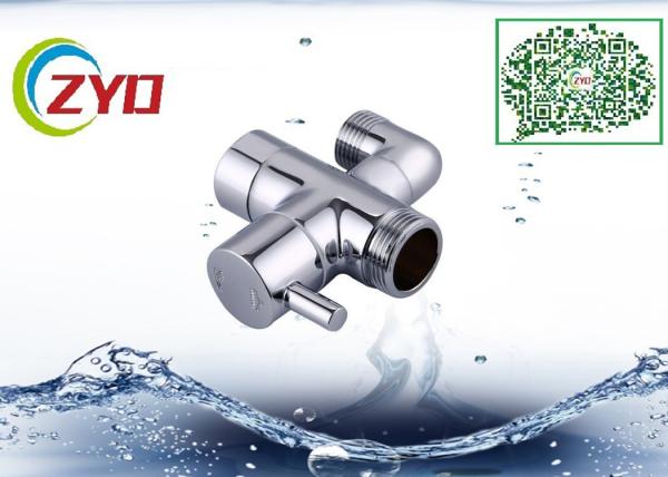 1/2MX3/4MX3/4F Shower Room Accessory Brass Chrome Plated Three Way T-adapter Toilet Bidet Water Diverter Valve