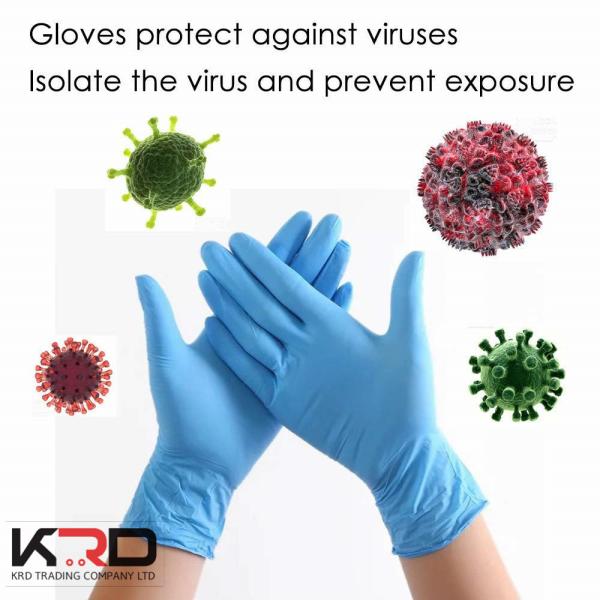 Safety Hand Latex Gloves, Powder-free Medical Surgical Disposable Blue Rubber Mechanic Nitrile Gloves