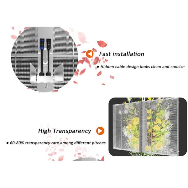 10kg per sqm P3.9 transparent led video screens panels with 100x50cm Panel