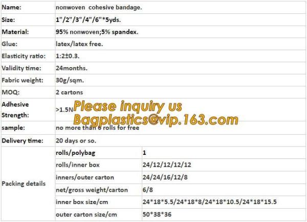 Non Woven Medical Sport Bandage For Pressure Ulcers For Thumb Printed Cohesive Bandage,Medical Printed Self Adhesive Ela