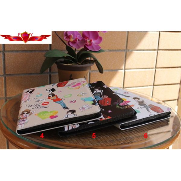 New Fahion Modern Lady Ipad 2/3/4 PU Cover Cases Smart Sleep Durable High Quality
