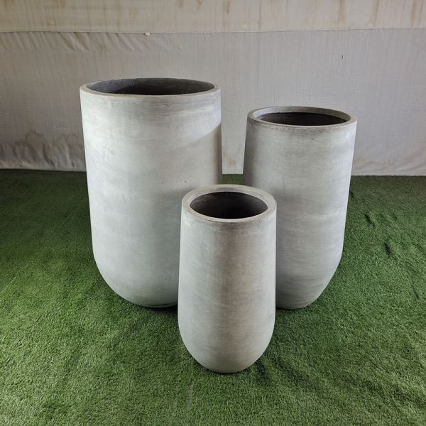 Powder Coated Fiber Clay Planters For Patio Garden Cottage