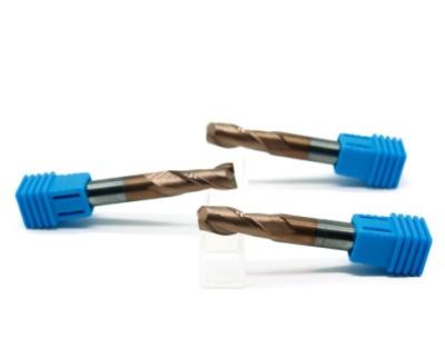 TiSin Coating Two Flute End Mill / Carbide Cutting Tools Square End Mill