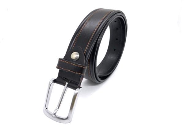 Orginal Male Leather Dress Belt 3.5cm Width Single Prong Buckle Corrosion Resistance