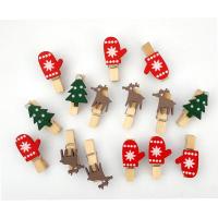Des pinces de Noël, des pinces à vêtements en bois en forme personnalisée pour l'artisanat de bricolage, des pinces en bois pour l'activité de photographie en papier cartonné