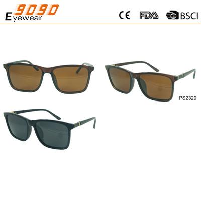Rectangle sungalsses with plastic frame,mono nose pad,suitable for men and women