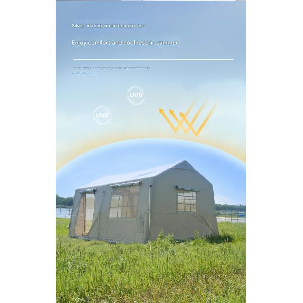 Tente gonflable camping 3-4 personnes imperméable à la pluie pendant la nuit entièrement automatique 12X extérieur