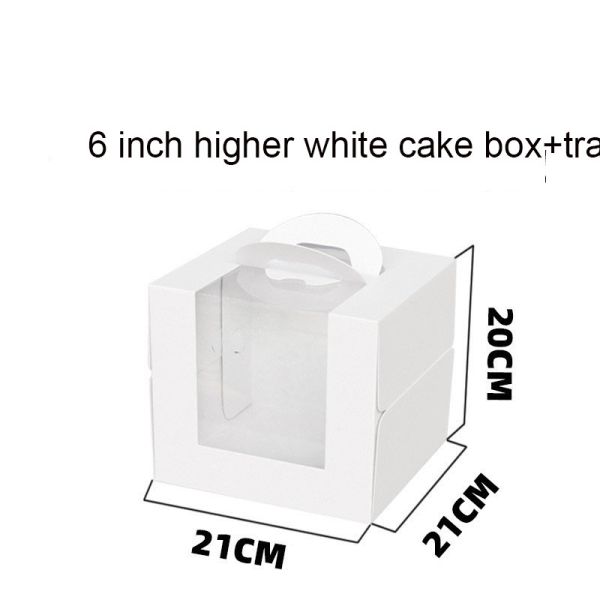 Белое открытое окно 3-дюймовое 4-дюймовое 6-дюймовое 8-дюймовое коробка для торта из неокрашенной бумаги