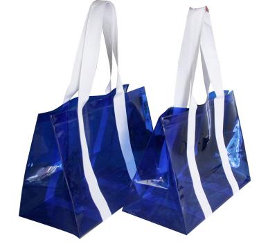 PVC Reusable Transparent Fabric Carrier Bags water proof for shopping
