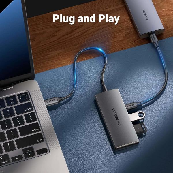 USB C Hub 10 Gbps, 4 ports USB 3.2 HUB avec 2 USB-C 3.2 et 2 USB-A 3.2, Port USB Extender pour MacBook
