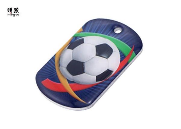 Football Design Personalized Dog Id Tags Engraved , Small Pet Id Tags With Epoxy Protection