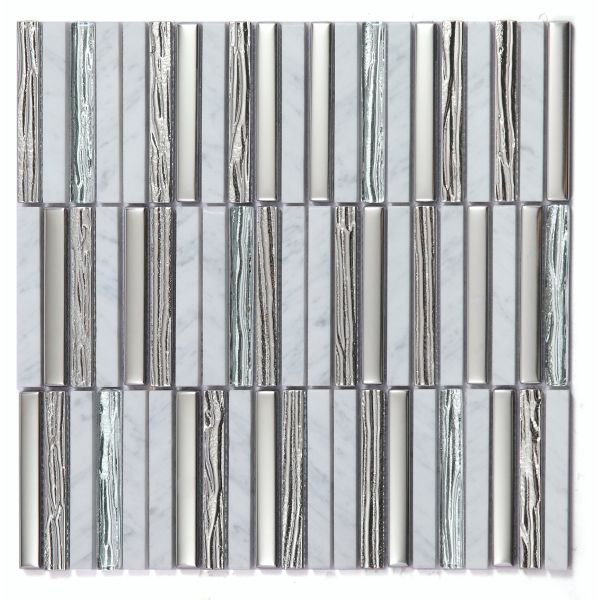 Interior Wall 282x294mm Gray Scratch-Resistant And Waterproof Natural Stone Mosaics For Bathroom And Hotel