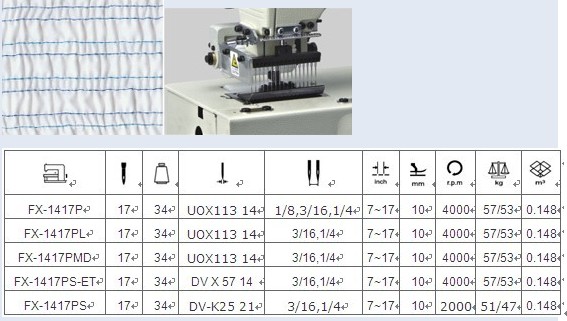 17-needle Flat-bed Double Chain Stitch Sewing Machine FX1417P