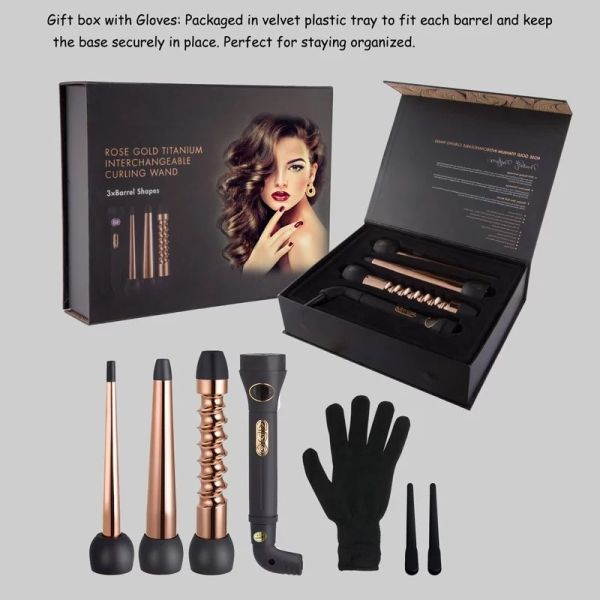 5p Barrel Mini Curling Iron Hairdressing Tool 360 Degree Swivel Cord