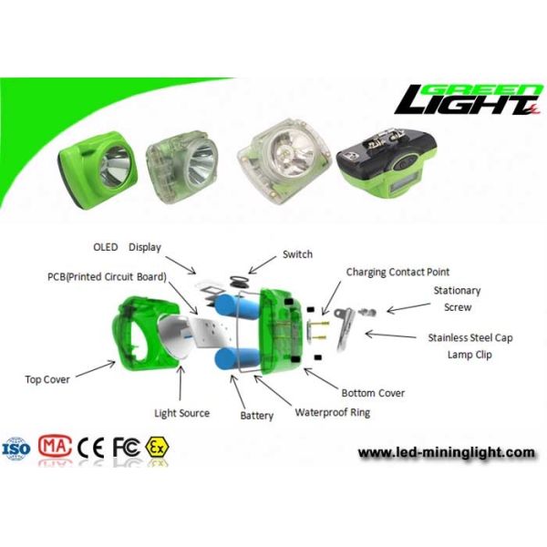 IP68 Waterproof Miner Safety Lamp , Miners Helmet Light With Li - Ion Battery