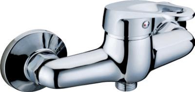 Wall Mounted Chrome Two Hole Bathroom Faucet Shower Mixer Taps with Single Lever