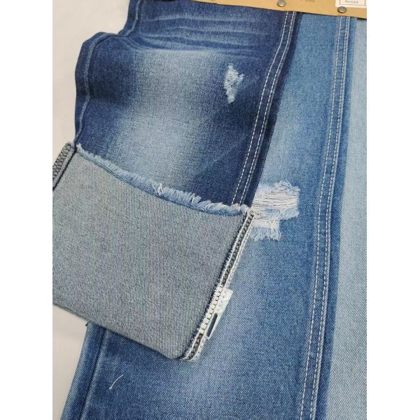 Wrinkle Resistant 10.7oz Twill Denim Fabric 80% Cotton Dark Indigo For Jeans