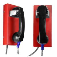 Auto Dial Confiável Telefone de Parede Análogo Vermelho Com Banda Negra à Prova de Vandalismo