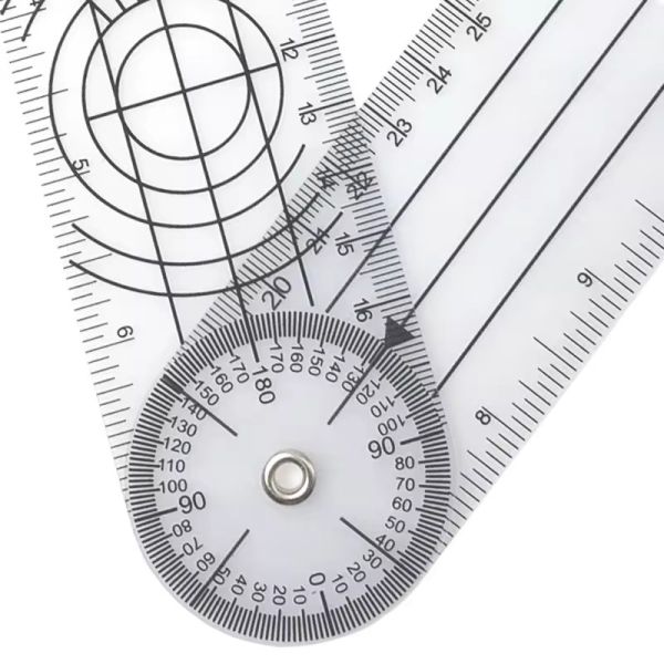 7inch Spinals Goniometer Protractors 180 Degree Userful Multi-function Ruler Goniometer Angle For Artists Designers